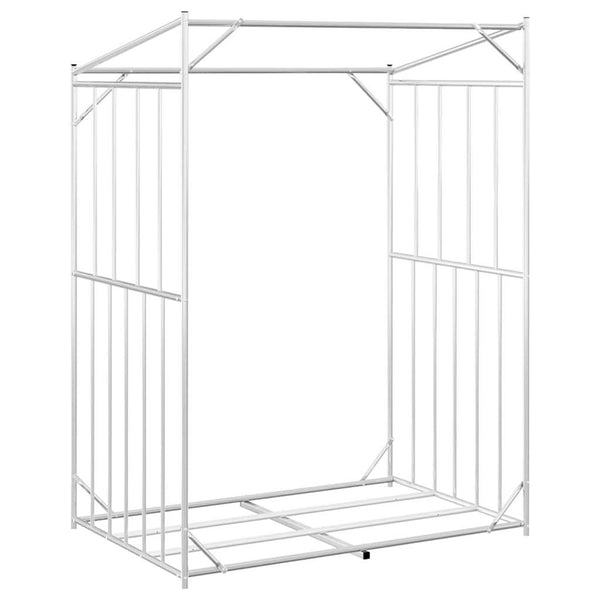Brennholzregal mit Regenschutz Verzinkter Stahl 150x100x200 cm
