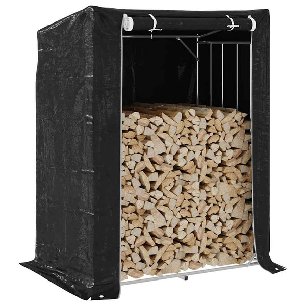 Brennholzregal mit Regenschutz Verzinkter Stahl 150x100x200 cm