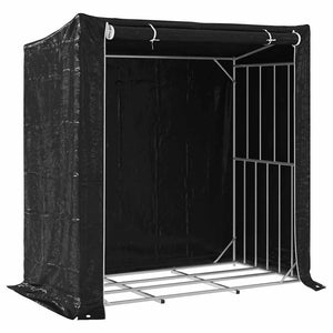 Verzinktes Brennholzregal mit Regenschutz 200cm