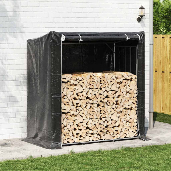 Verzinktes Brennholzregal mit Regenschutz 200cm