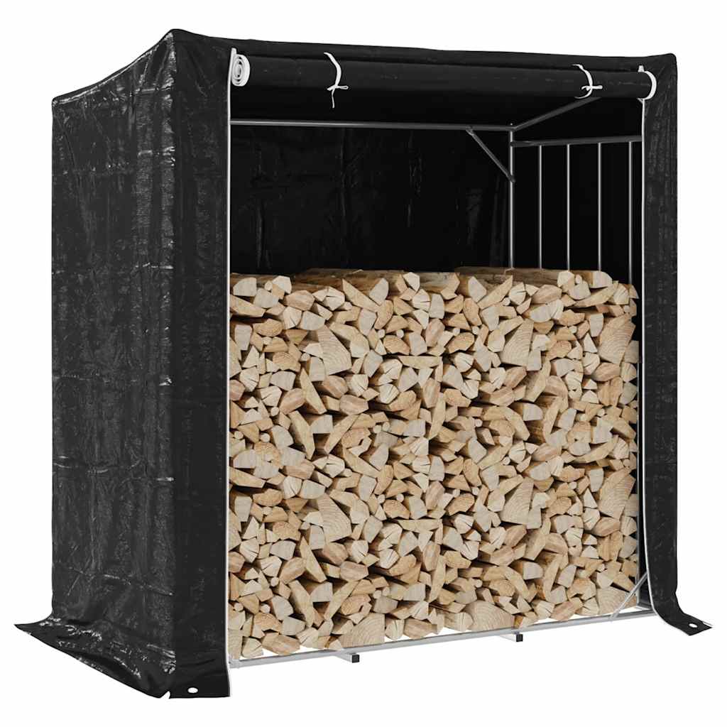 Verzinktes Brennholzregal mit Regenschutz 200cm