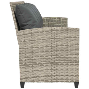 5-Sitzer Gartensofa Hellgrau Poly Rattan