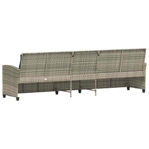 5-Sitzer Gartensofa Hellgrau Poly Rattan