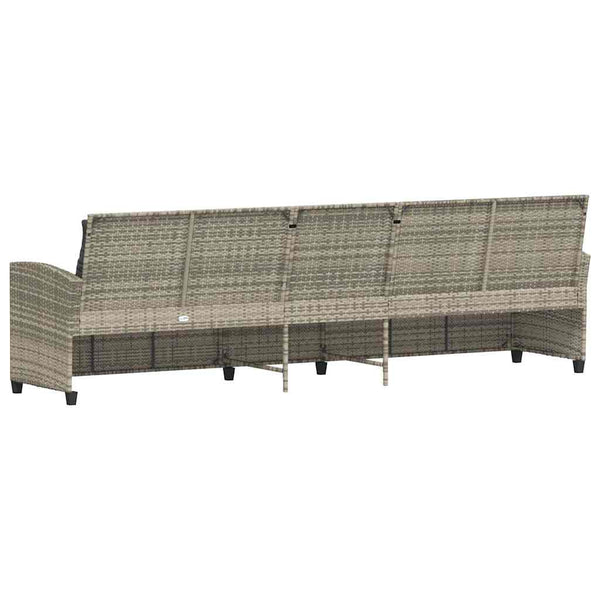 5-Sitzer Gartensofa Hellgrau Poly Rattan