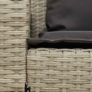 5-Sitzer Gartensofa Hellgrau Poly Rattan