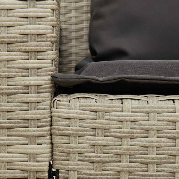 5-Sitzer Gartensofa Hellgrau Poly Rattan