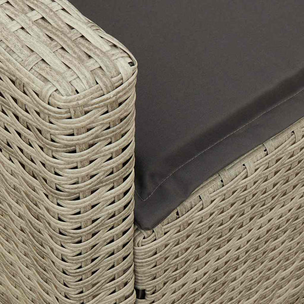 5-Sitzer Gartensofa Hellgrau Poly Rattan