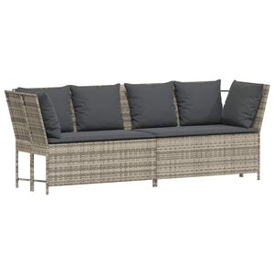 Gartensofa Hellgrau mit Kissen