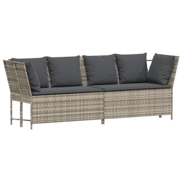 Gartensofa Hellgrau mit Kissen
