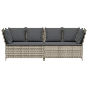 Gartensofa Hellgrau mit Kissen