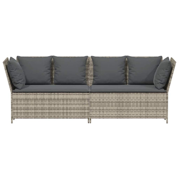 Gartensofa Hellgrau mit Kissen