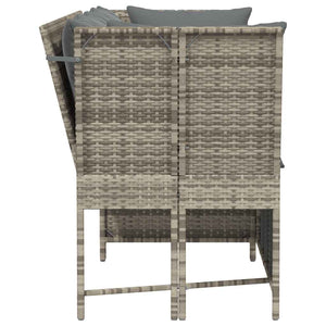 Gartensofa Hellgrau mit Kissen