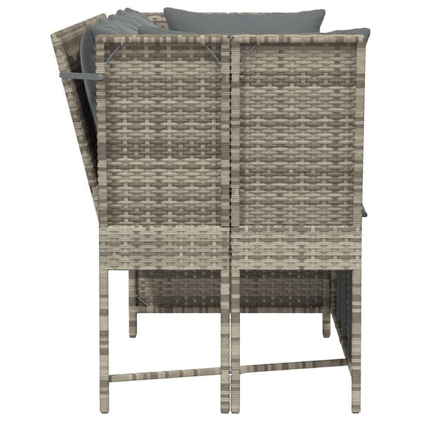 Gartensofa Hellgrau mit Kissen