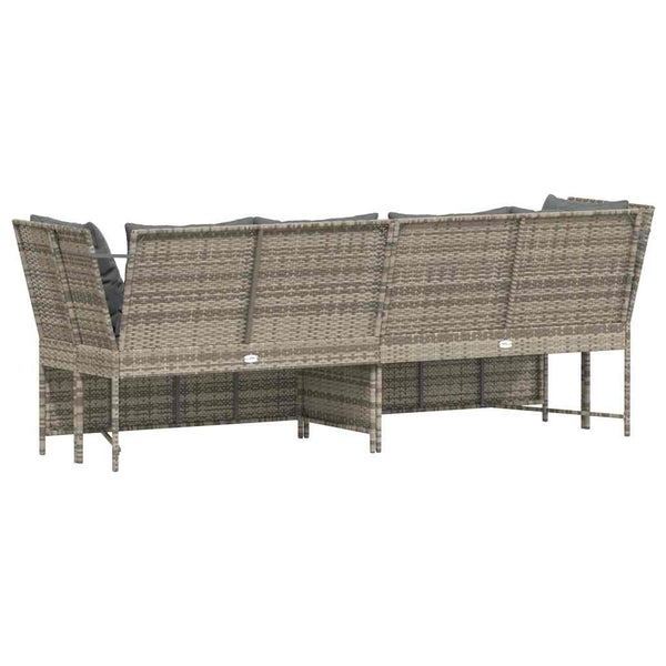 Gartensofa Hellgrau mit Kissen