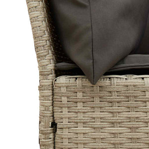 Gartensofa Hellgrau mit Kissen