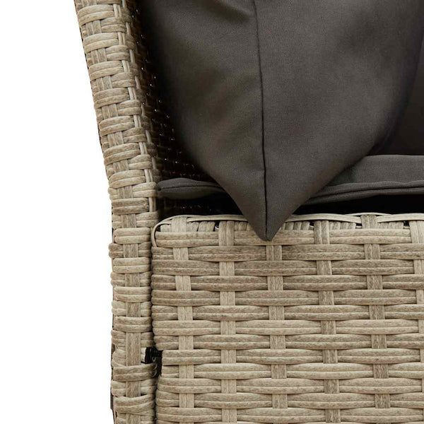 Gartensofa Hellgrau mit Kissen