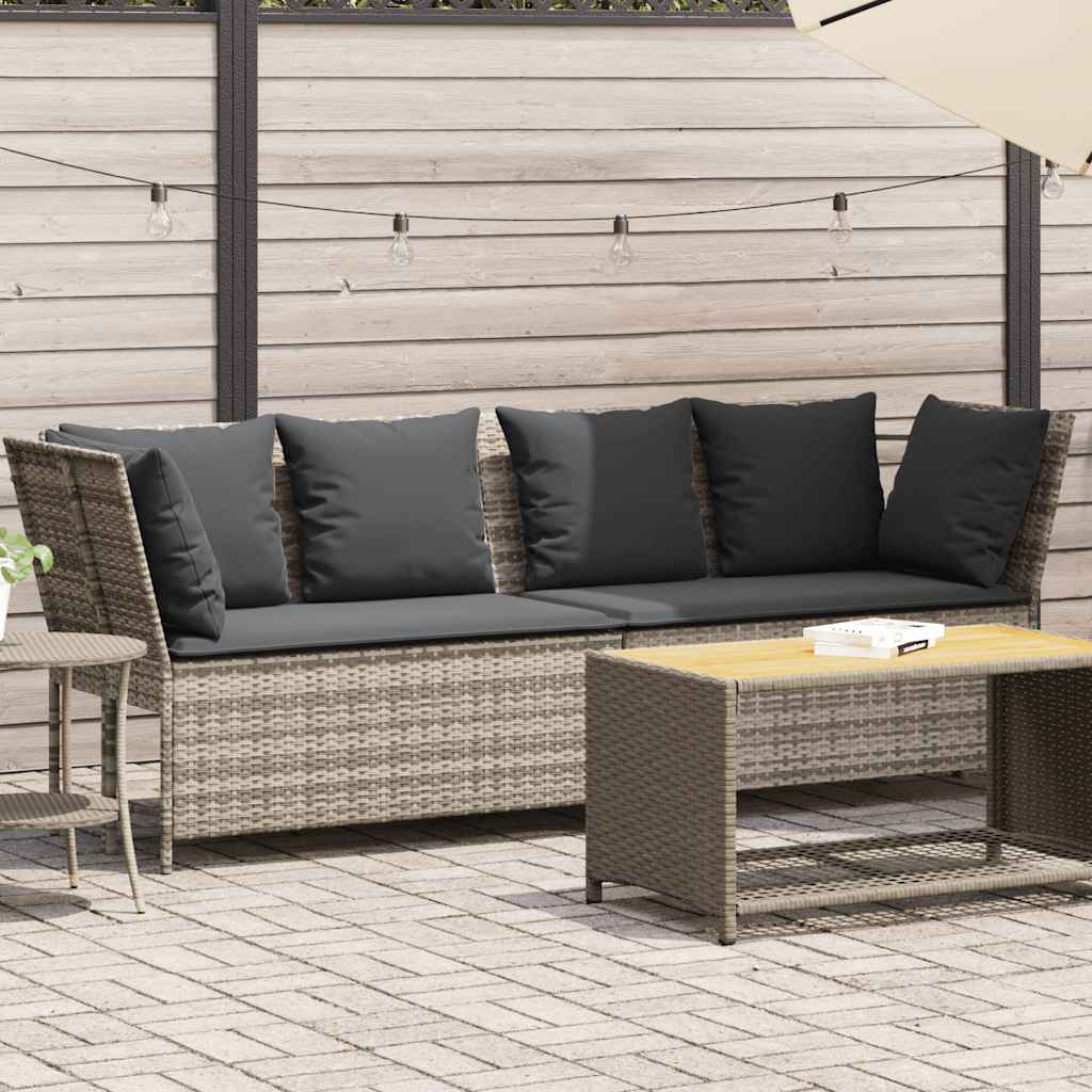 Gartensofa Hellgrau mit Kissen