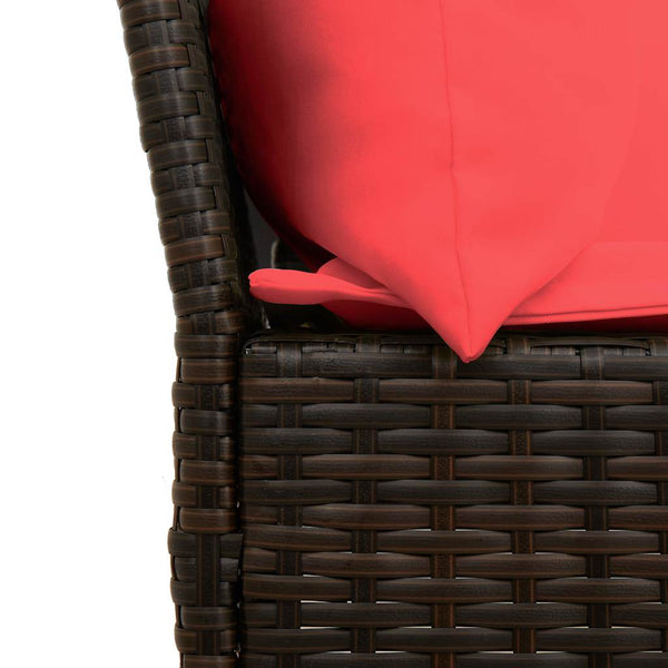 Gartensofa Braun Poly Rattan mit Kissen