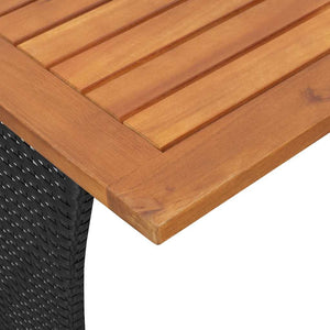 4-tlg. Garten-Essgruppe mit Kissen Schwarz Poly Rattan
