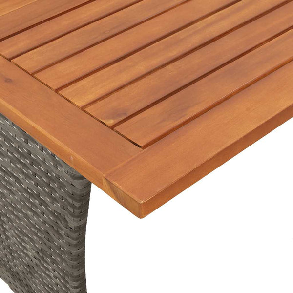 4-tlg. Garten-Essgruppe mit Kissen Grau Poly Rattan