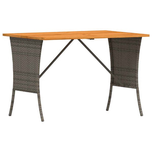 4-tlg. Garten-Essgruppe mit Kissen Grau Poly Rattan