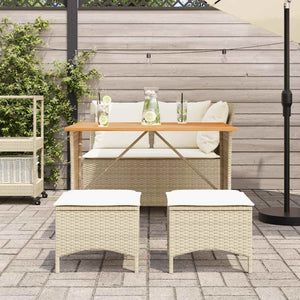 4-tlg. Garten Essgruppe Beige Poly Rattan