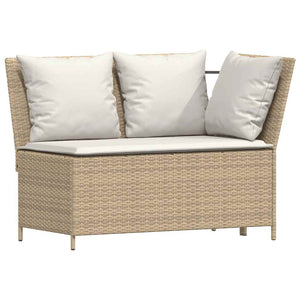 4-tlg. Garten Essgruppe Beige Poly Rattan