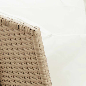 4-tlg. Garten Essgruppe Beige Poly Rattan