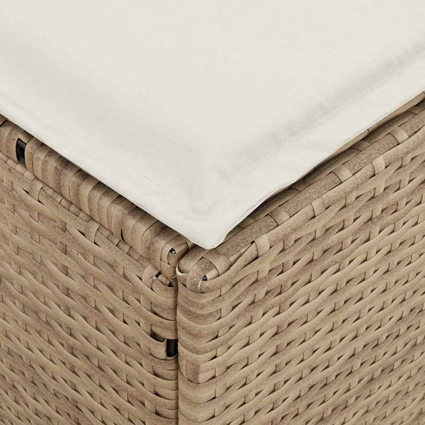 4-tlg. Garten Essgruppe Beige Poly Rattan