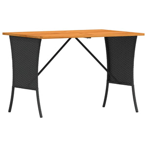 Gartentisch Akazie Poly Rattan 105x75 cm