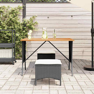 Gartentisch Akazie Poly Rattan 105x75 cm
