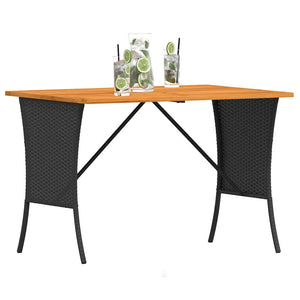 Gartentisch Akazie Poly Rattan 105x75 cm