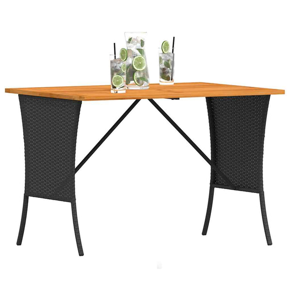 Gartentisch Akazie Poly Rattan 105x75 cm