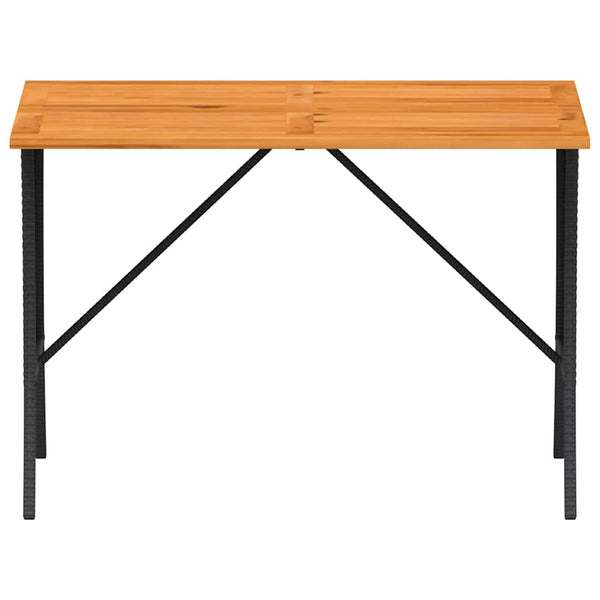 Gartentisch Akazie Poly Rattan 105x75 cm