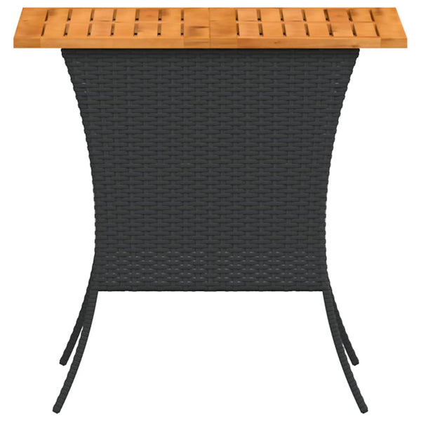 Gartentisch Akazie Poly Rattan 105x75 cm