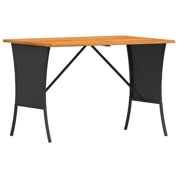 Gartentisch Akazie Poly Rattan 105x75 cm