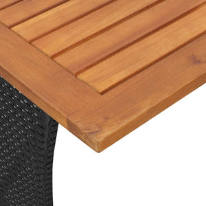 Gartentisch Akazie Poly Rattan 105x75 cm
