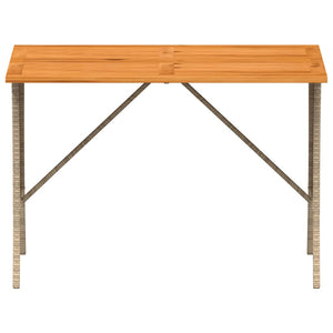 Gartentisch Akazienholz Beige Poly Rattan 105x75cm