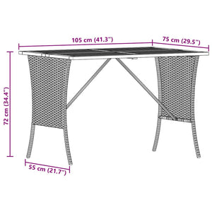 Gartentisch Akazienholz Beige Poly Rattan 105x75cm