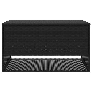 Outdoor Kissenbox Schwarz Poly Rattan 100cm
