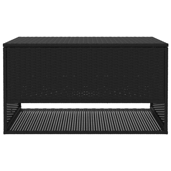 Outdoor Kissenbox Schwarz Poly Rattan 100cm
