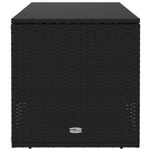 Outdoor Kissenbox Schwarz Poly Rattan 100cm