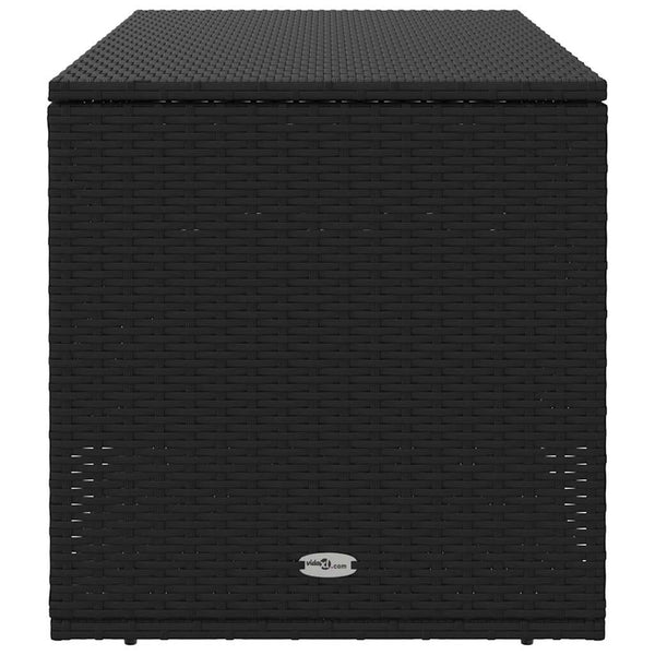Outdoor Kissenbox Schwarz Poly Rattan 100cm