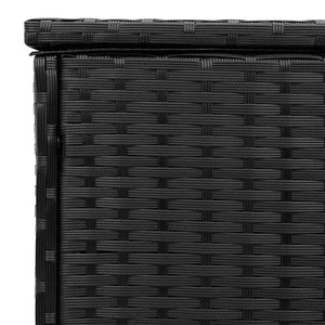 Outdoor Kissenbox Schwarz Poly Rattan 100cm