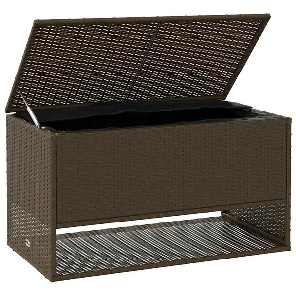 Poly Rattan Kissenbox Braun 100cm