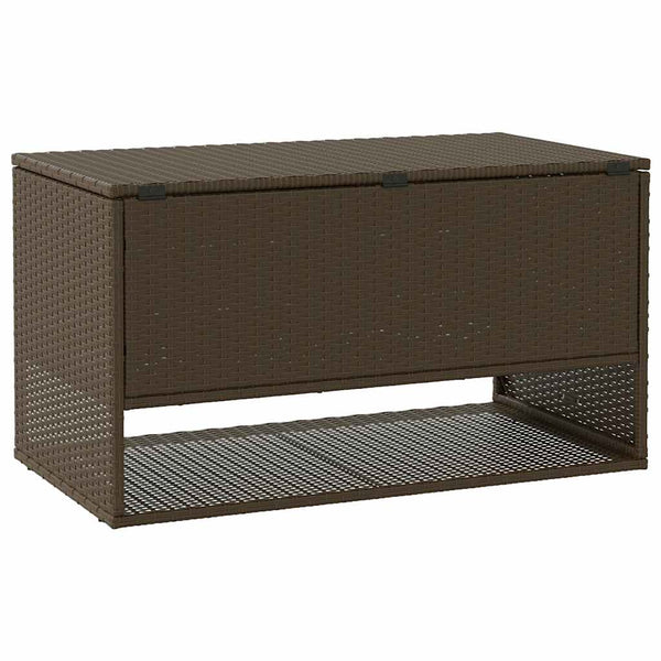 Poly Rattan Kissenbox Braun 100cm