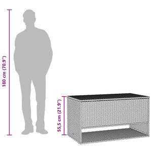 Poly Rattan Kissenbox Braun 100cm