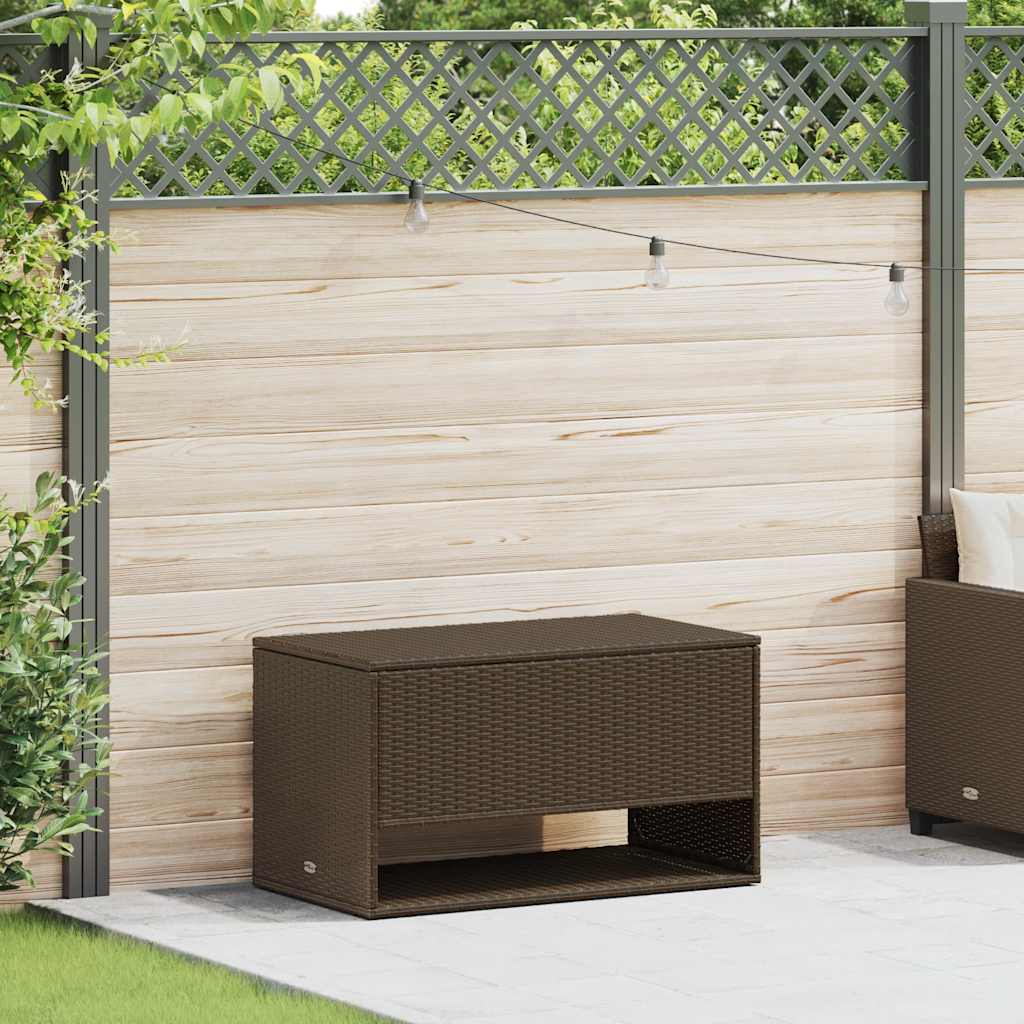 Poly Rattan Kissenbox Braun 100cm