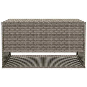 Graue Outdoor-Kissenbox aus Poly Rattan - 100 cm