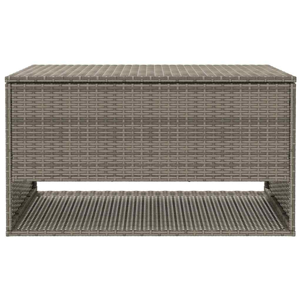 Graue Outdoor-Kissenbox aus Poly Rattan - 100 cm